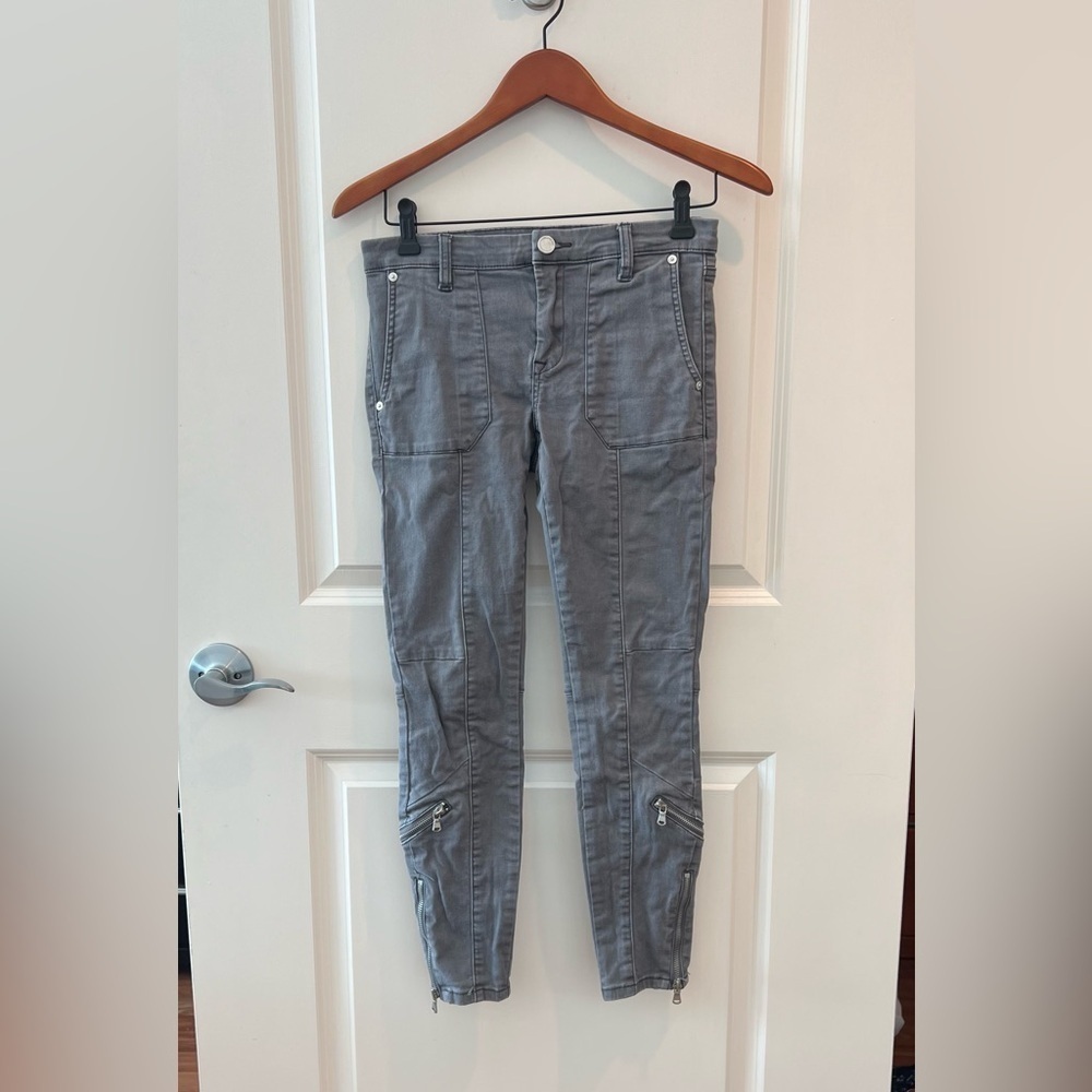 Blank NYC Cargo Moto Gray Crop Skinny Jeans